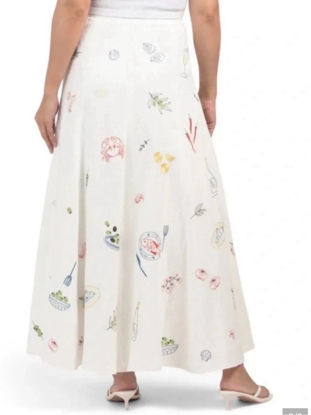 Caroline Constas White Maxi Skirt with Multicolor Motifs - Picture 2 of 3